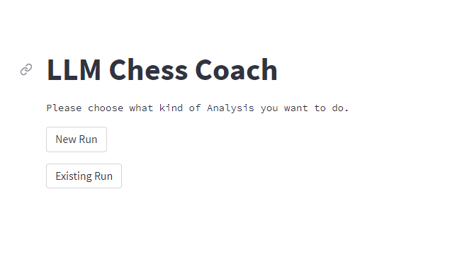 Screenshot of the LLM ChessCoach game analysis application